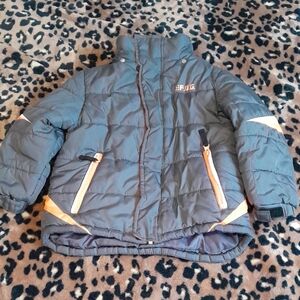 London Fog Gray and Orange Puffer Jacket Insulated Winter Wear